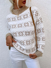 Christmas Snowflake Jacquard Turtleneck Sweater
